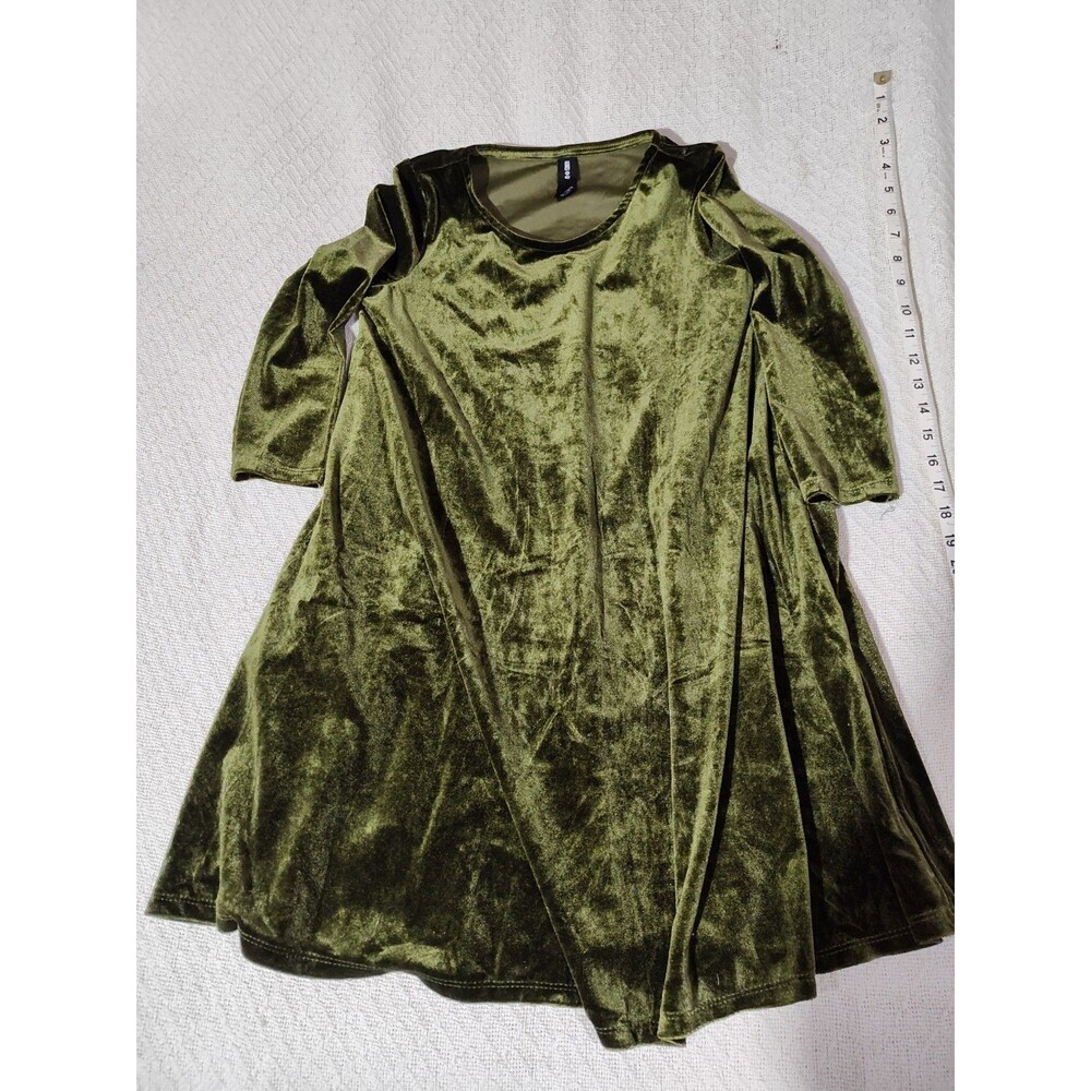 NWT Agnes & Dora 3/4 Sleeve Swing MiniVelvet Dress Deep Red Holiday Party-S (762